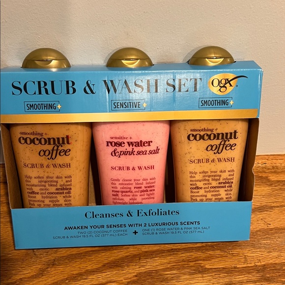 Coconut Coffee and Rose Water Scrub & Wash Set - Picture 2 of 9